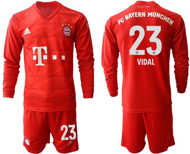 Men 2019-2020 club Bayern Munich home long sleeves #23 red Soccer Jerseys